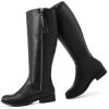 Women's Knee High Boots - Stylish and Comfortable Round Toe Low Heel Riding Combat Tall Boots with Side Zipper Closure for Fall