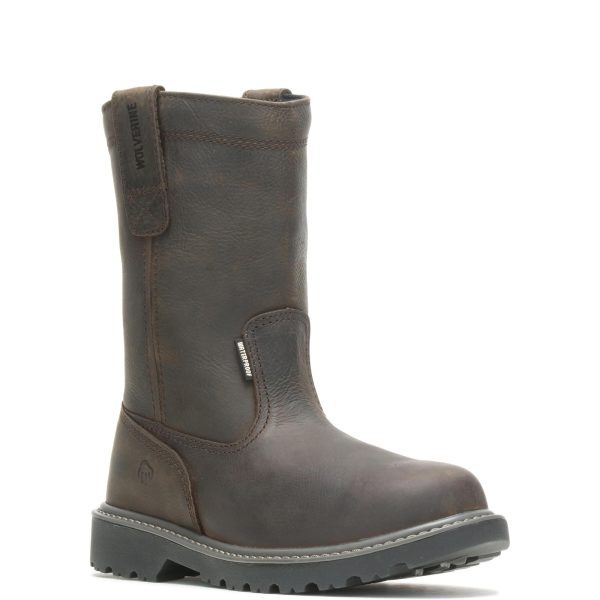 Men's Floorhand 10" Waterproof Wellington Boot, Dark Brown, 11
