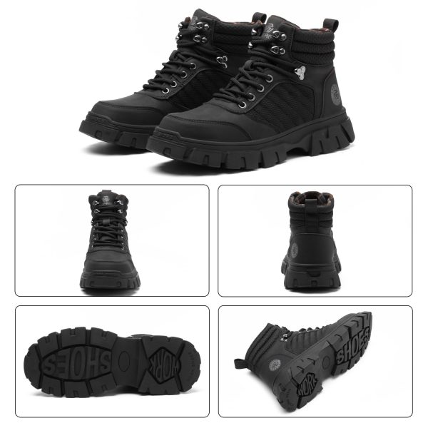 Waterproof Steel Toe Boots For Men-6 Inch Comfortable Mens Safety Work Boots Indestructible Steel Toe Shoes Lightweight Non Slip