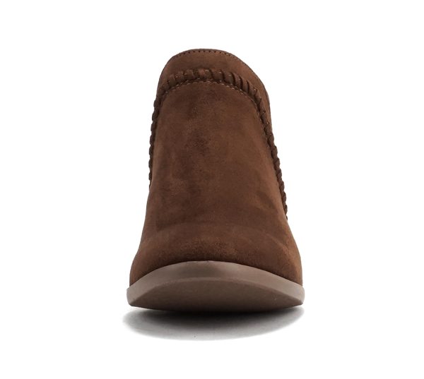 Sincere Women's Low Ankle Heel Bootie with Elastic Cross Straps