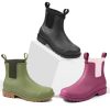 Women's Deck Boots Waterproof Ankle Rain Boots Non-Slip Rubber Fishing Boot Outdoor Work Shoes for Boating Gardening Farming