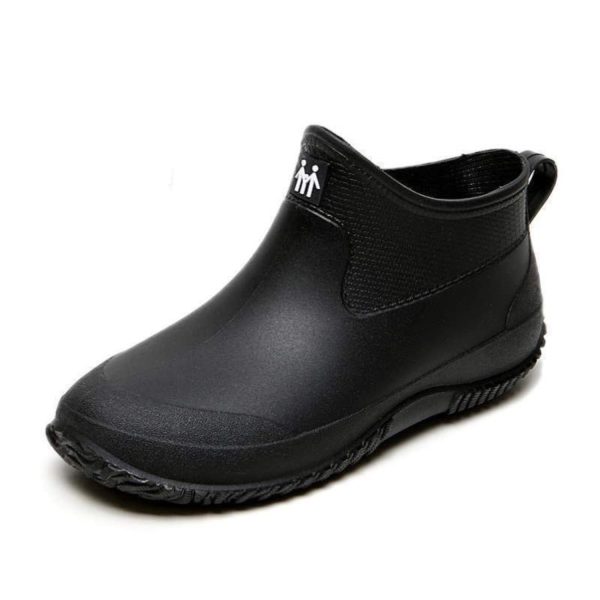 Mens Rain Boots, Ankle Deck Boots Waterproof for Men Anti-Slip Mud Shoes for Garden Outdoor Work Fishing Farming Gardening