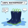 Boys Girls Rain Boots Toddler Kids Waterproof Boots Children Lightweight Rain Shoes with Handles