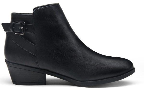 Women's Short Ankle Boots Low Heel, Western Cutout Perforated Booties