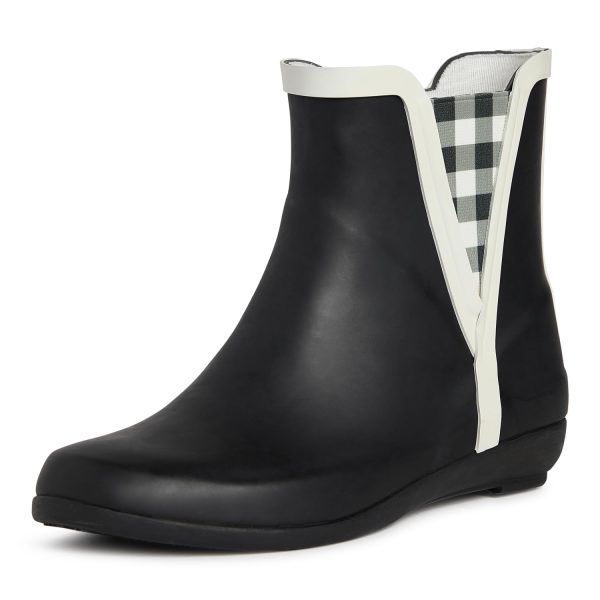 Women's Rain Boots, Mid Cut Rubber Rain Boots for Women - Waterproof Flat Heeled Ankle Boots for Ladies