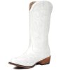 Cowboy Boots For Women Mid Calf Cowgirl Boots Pointy Toe Western Boot
