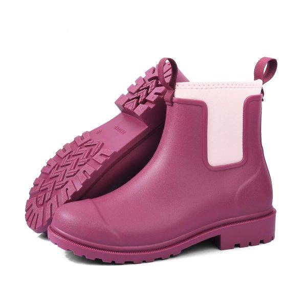 Women's Deck Boots Waterproof Ankle Rain Boots Non-Slip Rubber Fishing Boot Outdoor Work Shoes for Boating Gardening Farming
