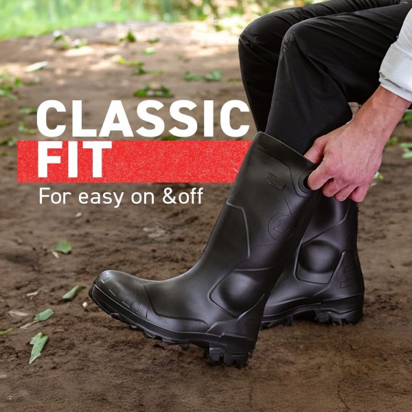 Protective Footwear, Chesapeake plain toe Black Amazon, 100% Waterproof PVC, Lightweight and Durable
