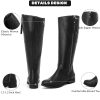 Women's Knee High Boots - Stylish and Comfortable Round Toe Low Heel Riding Combat Tall Boots with Side Zipper Closure for Fall
