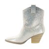 Women Western Cowgirl Cowboy Pointed Toe Rhinestone Ankle Booties