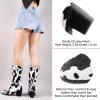 Women Mid Calf Cowboy Boots Chunky Heel Half Boot Cow Print Western Boots Plus size (US 4-12.5)