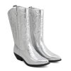 “TELLER” ~ Women's Western Cowboy Boots with Stitched Detailing, Pointed Toe, and Low Block Heel