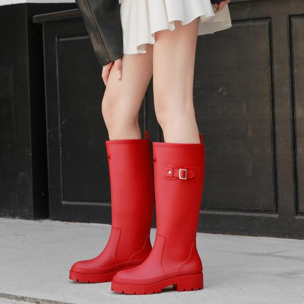 Rain Boots for Women, Anti-Slip Rubber Boots Waterproof Garden Muck Boots Durable Slip Resistant, Tall Water Shoes Comfort