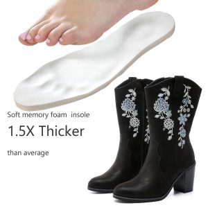 Women's Wide Width Cowboy Cowgirl Boots - Wide Calf Pointed Toe Pump Heel Women's Western Boots.