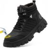 Waterproof Steel Toe Boots For Men-6 Inch Comfortable Mens Safety Work Boots Indestructible Steel Toe Shoes Lightweight Non Slip