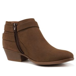 SWEETEN Women's Fashion Closed Toe Multi Strap Ankle Bootie Block Heel (Wide Fit Available)