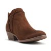 Sincere Women's Low Ankle Heel Bootie with Elastic Cross Straps