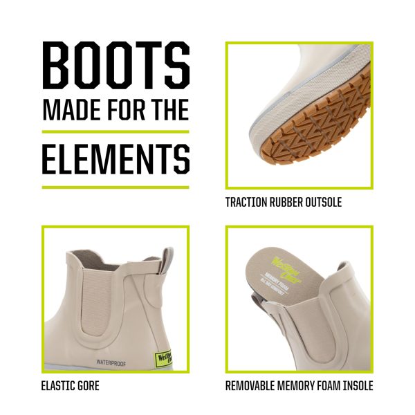 Women's Waterproof Element Chelsea Rain Boot with Memory Foam Insole and Slip-Resistant Outsole – Durable and Comfortable for