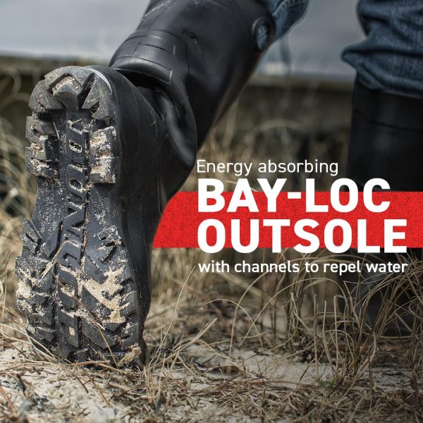 Protective Footwear, Chesapeake plain toe Black Amazon, 100% Waterproof PVC, Lightweight and Durable