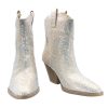 Women Western Cowgirl Cowboy Pointed Toe Rhinestone Ankle Booties
