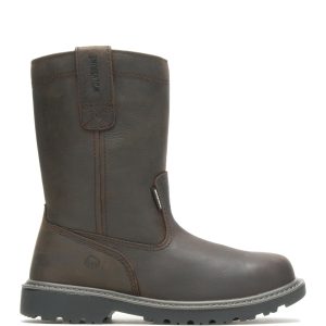 Men's Floorhand 10" Waterproof Wellington Boot, Dark Brown, 11