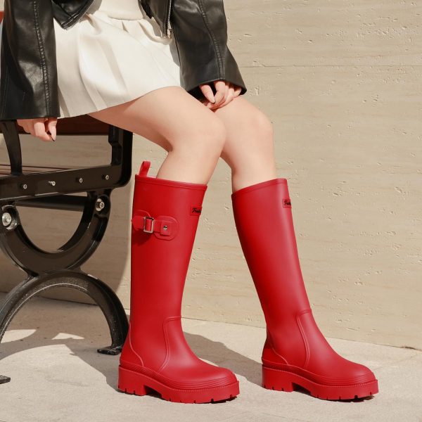 Rain Boots for Women, Anti-Slip Rubber Boots Waterproof Garden Muck Boots Durable Slip Resistant, Tall Water Shoes Comfort