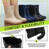 Rain Boots for Men Waterproof Fashionable Rubber Boots Non-slip Outdoor Garden Boots Mid Calf Muck Work Shoes Comfort