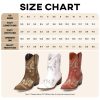 Cowboy Boots for Women - Western Embroidered Cowgirl Boots with Sparkly Rhinestone, Pointed Toe Chunky Heel Side Zipper Vintage