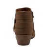 SWEETEN Women's Fashion Closed Toe Multi Strap Ankle Bootie Block Heel (Wide Fit Available)