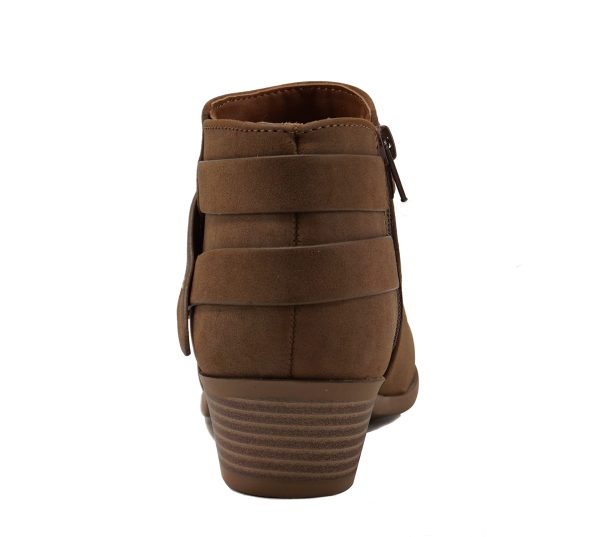 SWEETEN Women's Fashion Closed Toe Multi Strap Ankle Bootie Block Heel (Wide Fit Available)