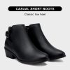 Women's Short Ankle Boots Low Heel, Western Cutout Perforated Booties