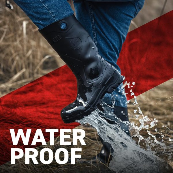 Protective Footwear, Chesapeake plain toe Black Amazon, 100% Waterproof PVC, Lightweight and Durable