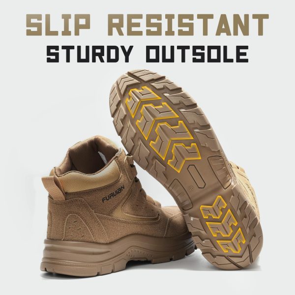 Steel Toe Boots for Men Women Comfortable Lightweight Work Boots for Men Slip Resistant High Top Steel Toe Safety Shoes Puncture