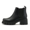 PIONEER ~ Women Lug Sole Mid Heel Chelsea Fashion Ankle Bootie w/Double Elastic Gore