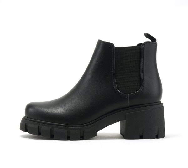 PIONEER ~ Women Lug Sole Mid Heel Chelsea Fashion Ankle Bootie w/Double Elastic Gore