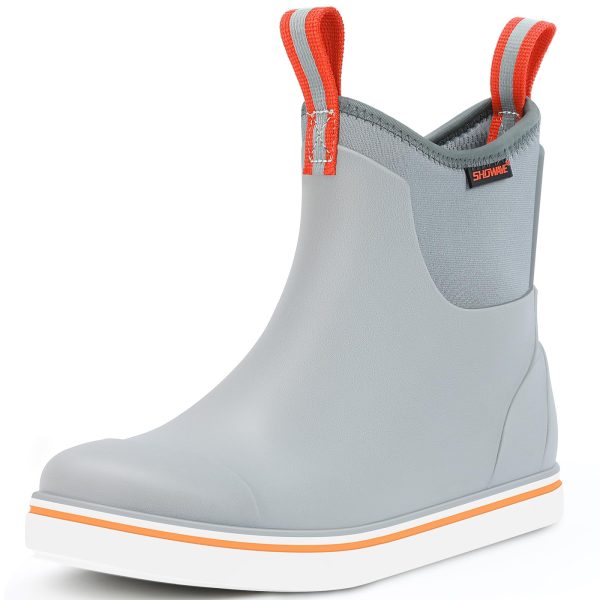 Men's Deck Boots Waterproof Ankle Rubber Rain Boots for Boating Sailing Fishing