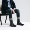 Boots for Men Casual Dress Retro Lace Up Motorcycle Boots
