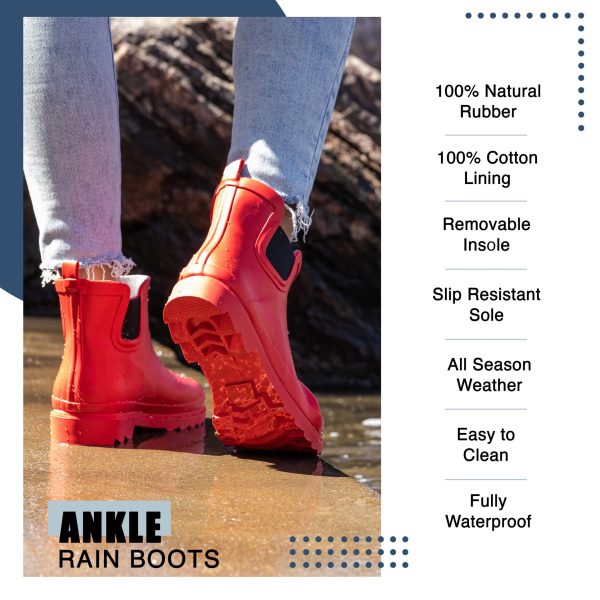 - Womens Ankle Rain Boots - Ladies Waterproof Winter Spring Garden Boot runs ½ size large