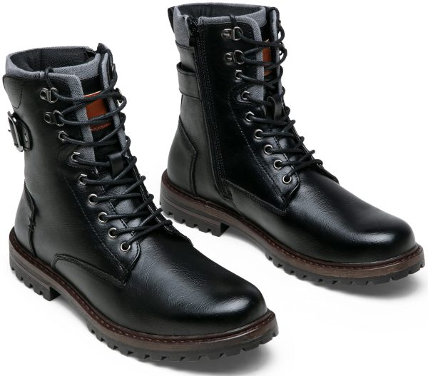 Boots for Men Casual Dress Retro Lace Up Motorcycle Boots