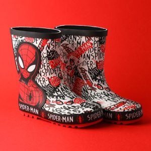 Spiderman Boys Red Wellys | Character Spiderman Kids Shoes Comics Superhero Rain Boots | Children's Waterproof Wellington Boots