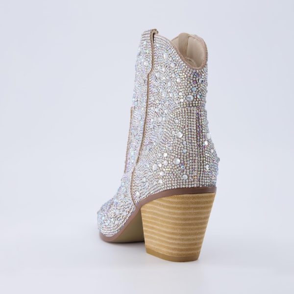 Women's Bravo Rhinestone Western Boots with +Memory Foam, Sparkly Cowboy Ankle Booties