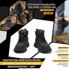 Waterproof Steel Toe Boots For Men-6 Inch Comfortable Mens Safety Work Boots Indestructible Steel Toe Shoes Lightweight Non Slip