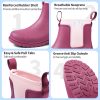 Women's Deck Boots Waterproof Ankle Rain Boots Non-Slip Rubber Fishing Boot Outdoor Work Shoes for Boating Gardening Farming
