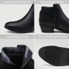 Women's Short Ankle Boots Low Heel, Western Cutout Perforated Booties