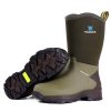 Rubber Boots for Men with Steel Shank, Mid Calf Work Rain Boots, Men's Outdoor Waterproof Anti-Slip Hunting Boot, Size 6-13