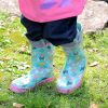 Toddler Rain Boots, Kids Rain Boots Waterproof Rubber Boots for Girls and Boys with Fun Patterns and Easy-On Handles
