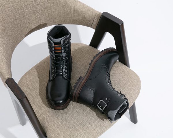 Boots for Men Casual Dress Retro Lace Up Motorcycle Boots