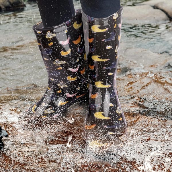 Women's Mid-calf Rain Boots Waterproof Non-slip for Gardens,Fishing,Farm,Outdoor Work Boots