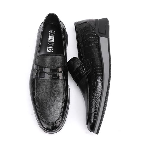 Casual Men's Dress Sneakers Shoes, Fashion Business Loafer Classic Leather Dress Shoes for Mens