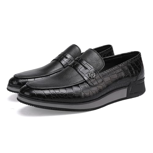 Casual Men's Dress Sneakers Shoes, Fashion Business Loafer Classic Leather Dress Shoes for Mens